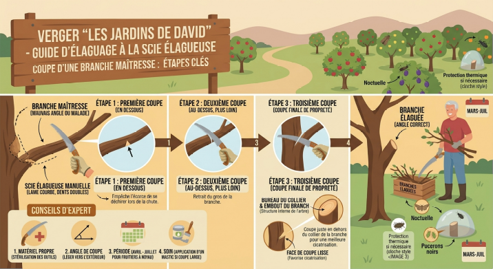 Présentation des gestes indispensable pour une bonne coupe à la scie élageuse